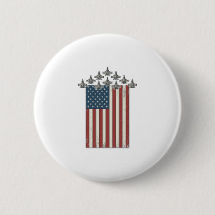 Badge Rond 5 Cm Dessin de gravure vintage de drapeau d'avion de co