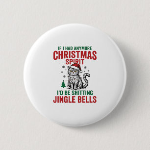 Badge Rond 5 Cm Dessin de gravure vintage d'esprit de chat de Noël