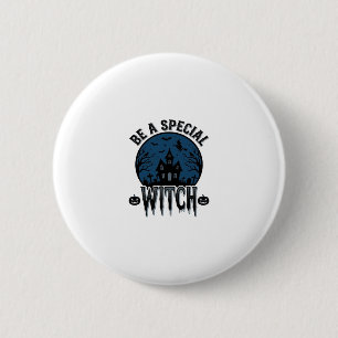 Badge Rond 5 Cm Dessin de gravure vintage Halloween sorcière spéci