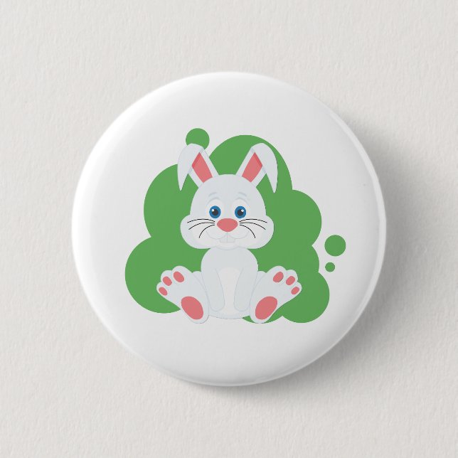 Badge Rond 5 Cm Dessin de lapin de dessin (Devant)