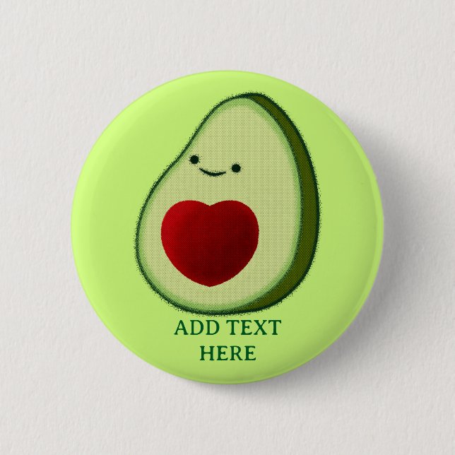 Badge Rond 5 Cm Dessin de l'Avocado Lover Cute (Devant)