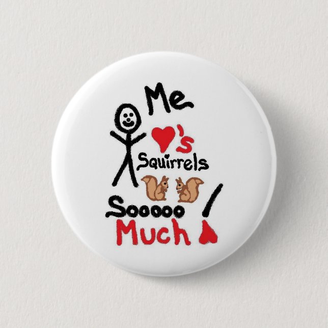 Badge Rond 5 Cm Dessin de l'écureuil (Devant)