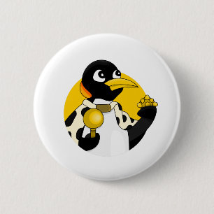 Badge Rond 5 Cm Dessin de l'empereur pingouin