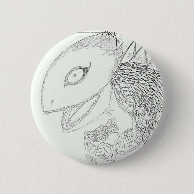 Badge Rond 5 Cm dessin de monstre lézard (Devant)