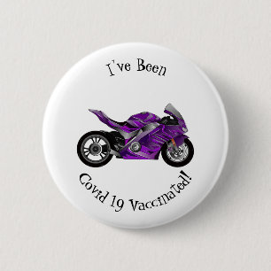 Badge Rond 5 Cm Dessin de moto de sport violet