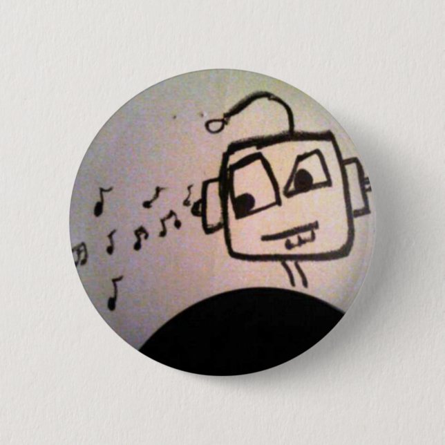 Badge Rond 5 Cm Dessin de robot (Devant)