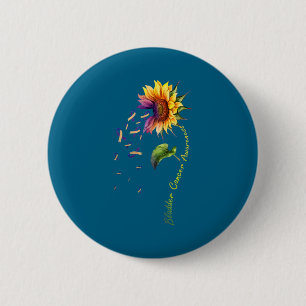 Badge Rond 5 Cm Dessin de tournesol pour la sensibilisation au can