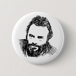 Badge Rond 5 Cm Dessin d'encre brute de Hitch