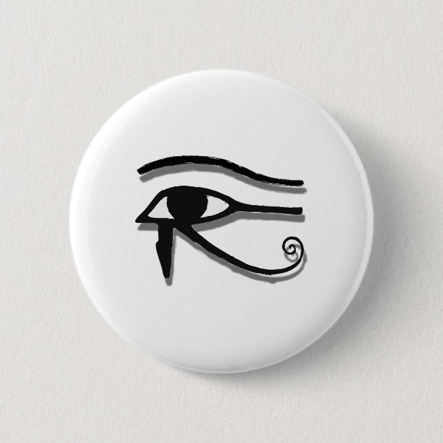 Badge Rond 5 Cm Dessin D'Encre Symbole Égyptien Oeil De Horus (Devant)