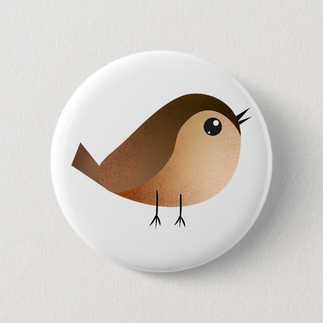 Badge Rond 5 Cm Dessin d'Oiseau de Bruant (Devant)