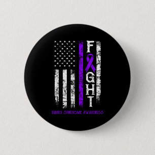 Badge Rond 5 Cm Dessin du syndrome de Turner guerrier drapeau amér