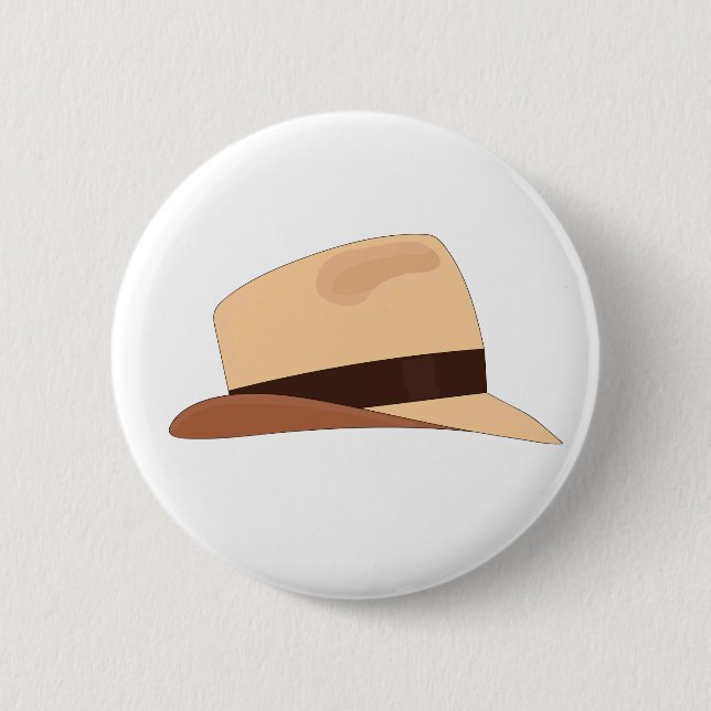 Badge Rond 5 Cm Dessin d'un casquette panaméen (Devant)