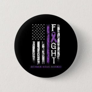 Badge Rond 5 Cm Dessin d'une maladie auto-immune guerrier drapeau
