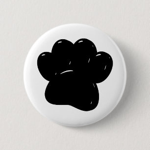 Badge Rond 5 Cm Dessin Empreinte de patte de chien brillant