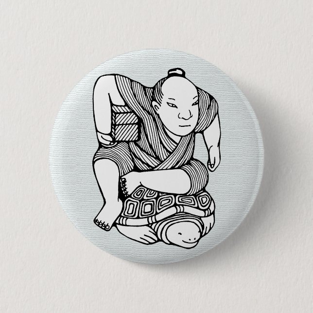 Badge Rond 5 Cm Dessin original de Netsuke (Devant)