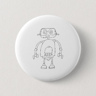 Badge Rond 5 Cm Dessin Robot Simple Smart Dessin