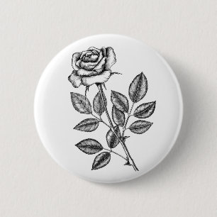 Badge Rond 5 Cm dessin rose 2