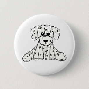 Badge Rond 5 Cm Dessin simple de contour de chien dalmatien rembou