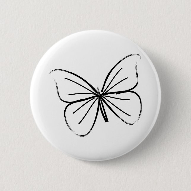 Badge Rond 5 Cm Dessin simple de ligne papillon (Devant)