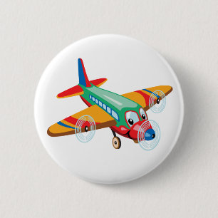 Badge Rond 5 Cm dessin sur avion