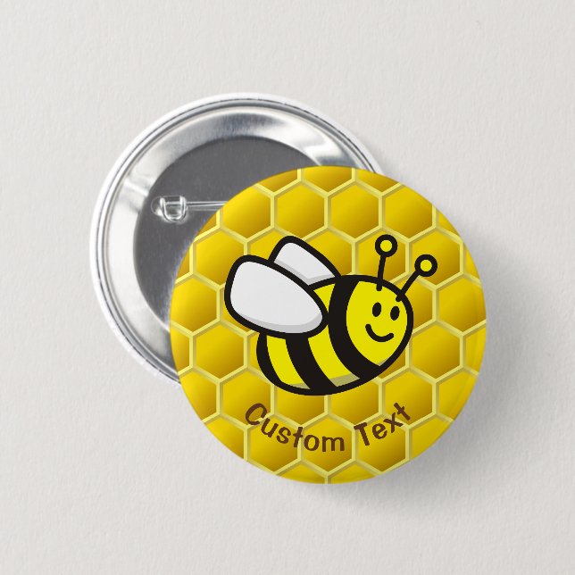 Badge Rond 5 Cm Dessin sur les abeilles (Devant & derrière)