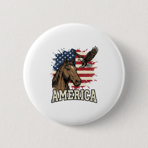 Badge Rond 5 Cm Dessin vectoriel patriotique de l'aigle de cheval