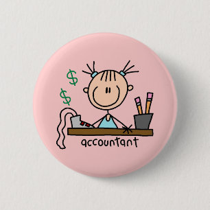 Badge Rond 5 Cm Dessinateur comptable bonhomme allumette