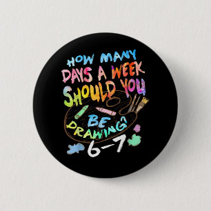 Badge Rond 5 Cm Dessinateur de croquis amusants