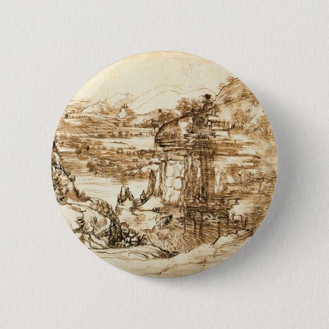 Badge Rond 5 Cm Dessins par Leonardo da Vinci (Devant)