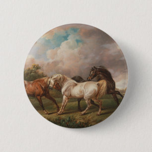 Badge Rond 5 Cm Destin de chevaux d'huile de peinture d'art de Cha