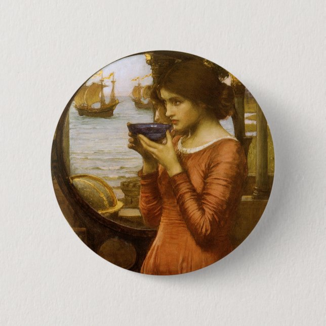 Badge Rond 5 Cm Destin par John William Waterhouse (Devant)