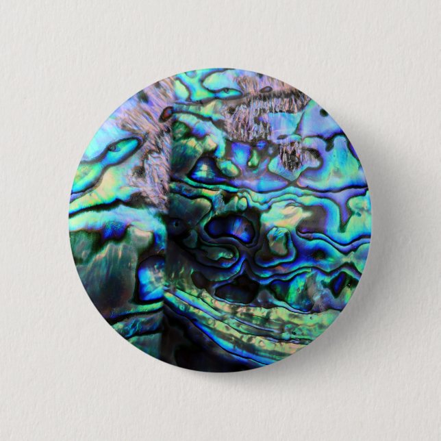 Badge Rond 5 Cm Détails de la coquille d'Abalone paua (Devant)