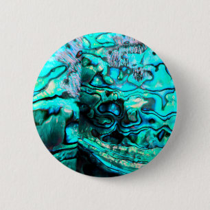 Badge Rond 5 Cm Détails de la coquille d'ormeau turquoise