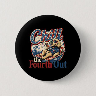 Badge Rond 5 Cm Détendez-vous le quatrième drôle de Goldendoodle a