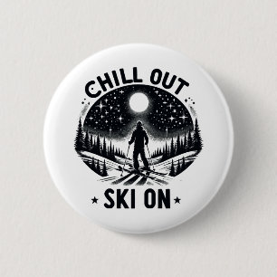 Badge Rond 5 Cm Détendez-vous Ski sur