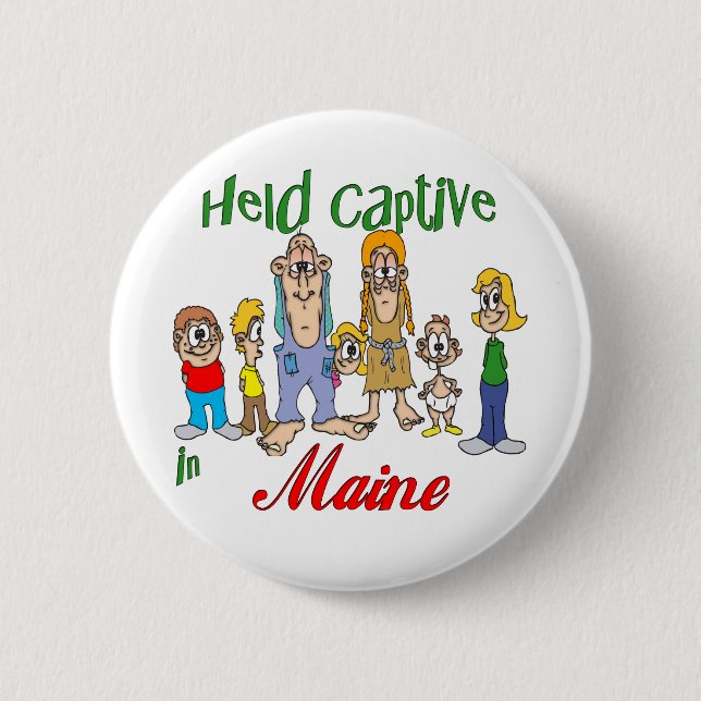 Badge Rond 5 Cm détenu captif dans le Maine (Devant)