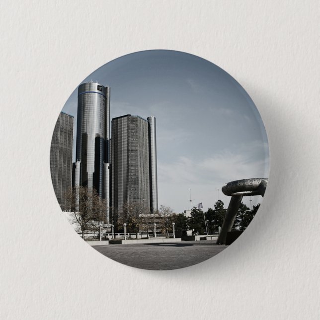 Badge Rond 5 Cm Detroit du centre (Devant)