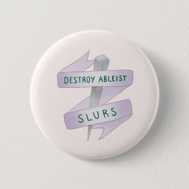 BADGE ROND 5 CM DÉTRUISEZ LES INSULTES D'ABLEIST (Devant)