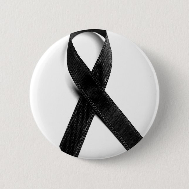 Badge Rond 5 Cm Deuil - Ruban noir (Devant)