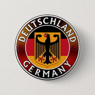 Badge Rond 5 Cm Deutschland Allemagne Plaque, drapeau allemand et 