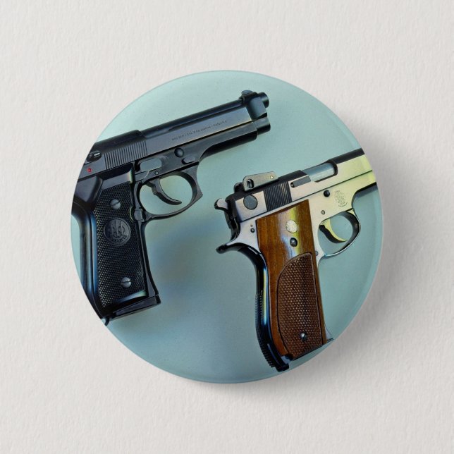 Badge Rond 5 Cm Deux .45 arme à feu automatique de calibre pour (Devant)
