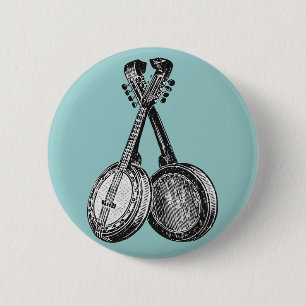 Badge Rond 5 Cm Deux banjos