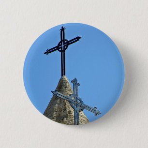 Badge Rond 5 Cm Deux croix