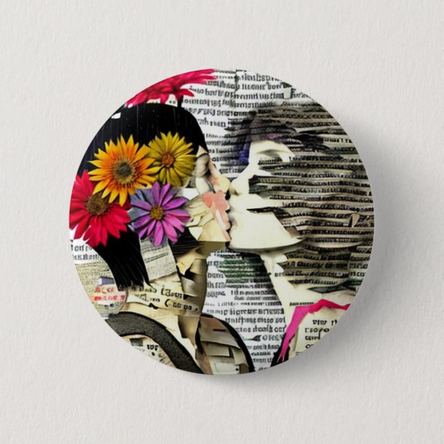 Badge Rond 5 Cm Deux femmes amoureuses | Baiser de fierté (Devant)