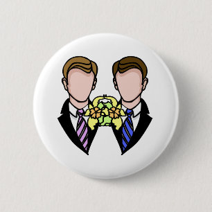 Badge Rond 5 Cm Deux mariés