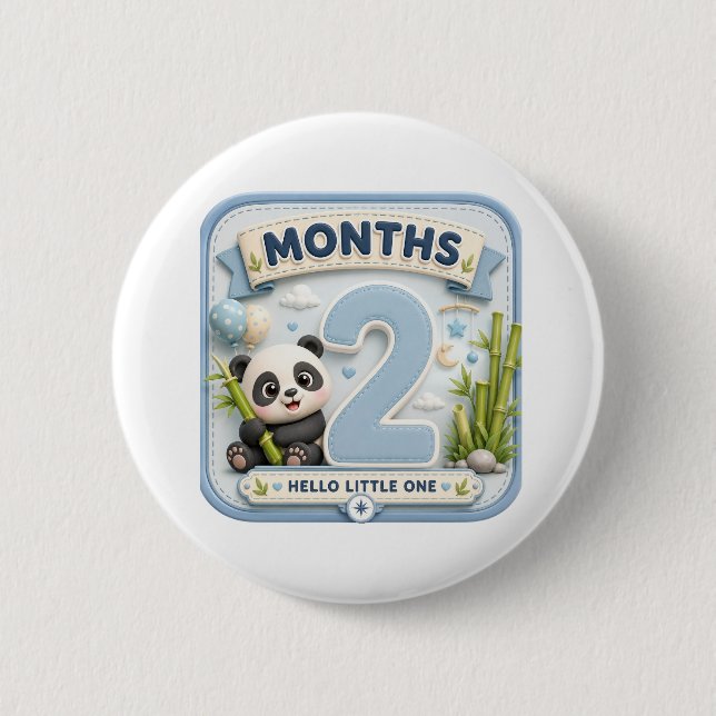 Badge Rond 5 Cm Deux mois de merveilles  (Devant)