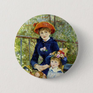 Badge Rond 5 Cm Deux Sœurs (Sur la Terrasse) de Pierre Renoir