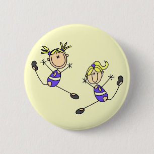 Badge Rond 5 Cm Deux T-shirts et cadeaux blonds de gymnaste de