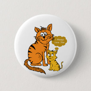 Badge Rond 5 Cm deux tigres mignons et affectueux Je t'aime toujo