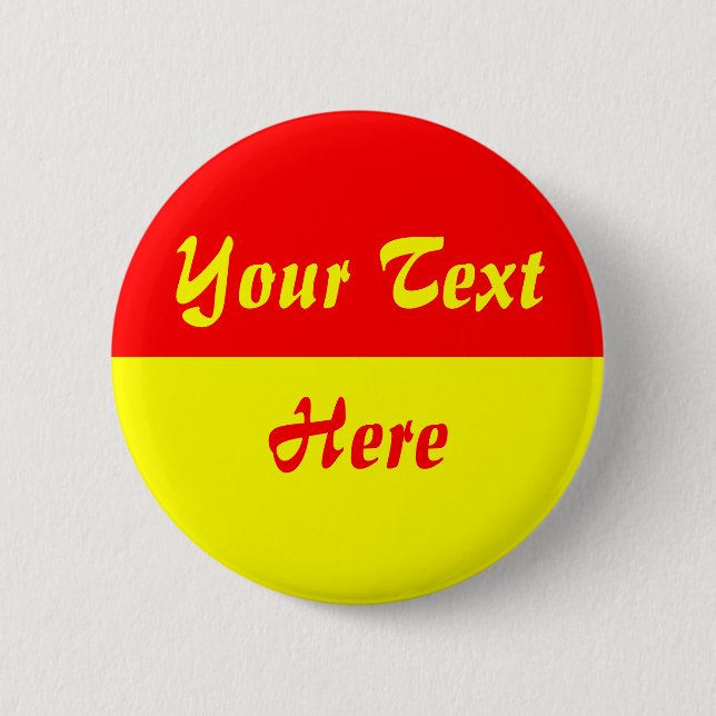 Badge Rond 5 Cm Deux tons - Moitié inférieure jaune (Devant)